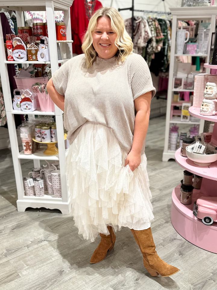 The Willow Ruffle Skirt - Ivory