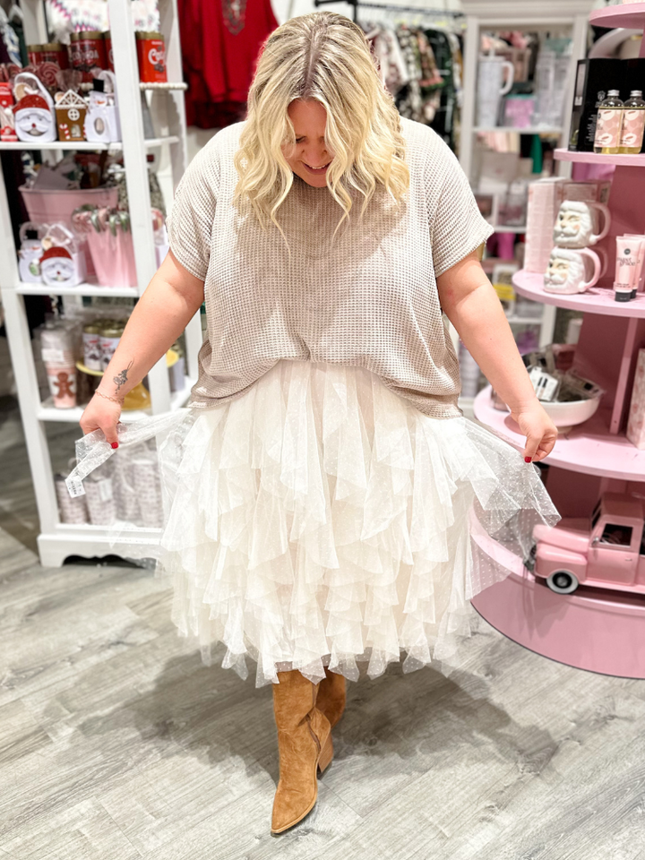 The Willow Ruffle Skirt - Ivory