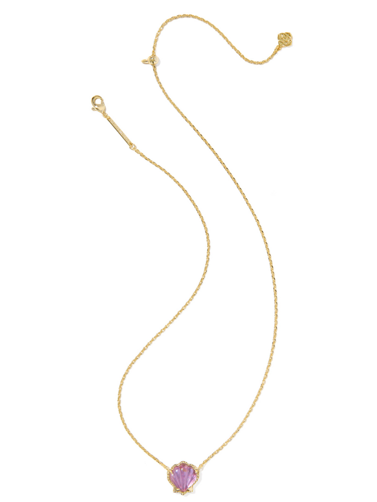 Kendra Scott Brynne Shell Pendant - Gold & Purple Iridescent
