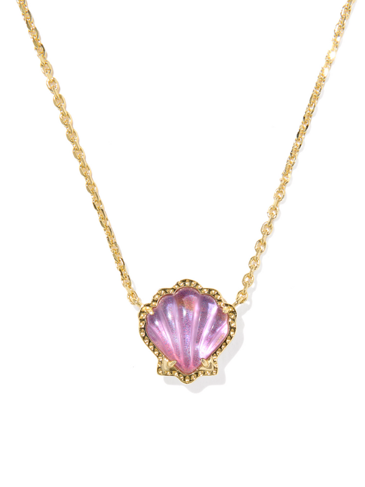 Kendra Scott Brynne Shell Pendant - Gold & Purple Iridescent