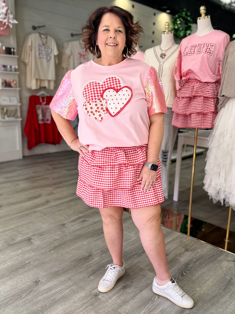 The Cherry Heart Top - Pink