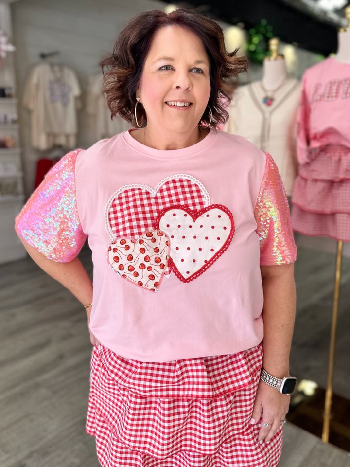 The Cherry Heart Top - Pink