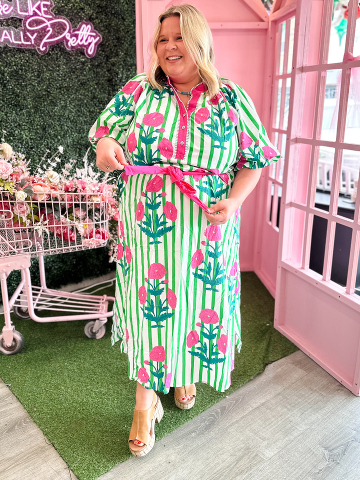 The Laurel Dress - Green Mix