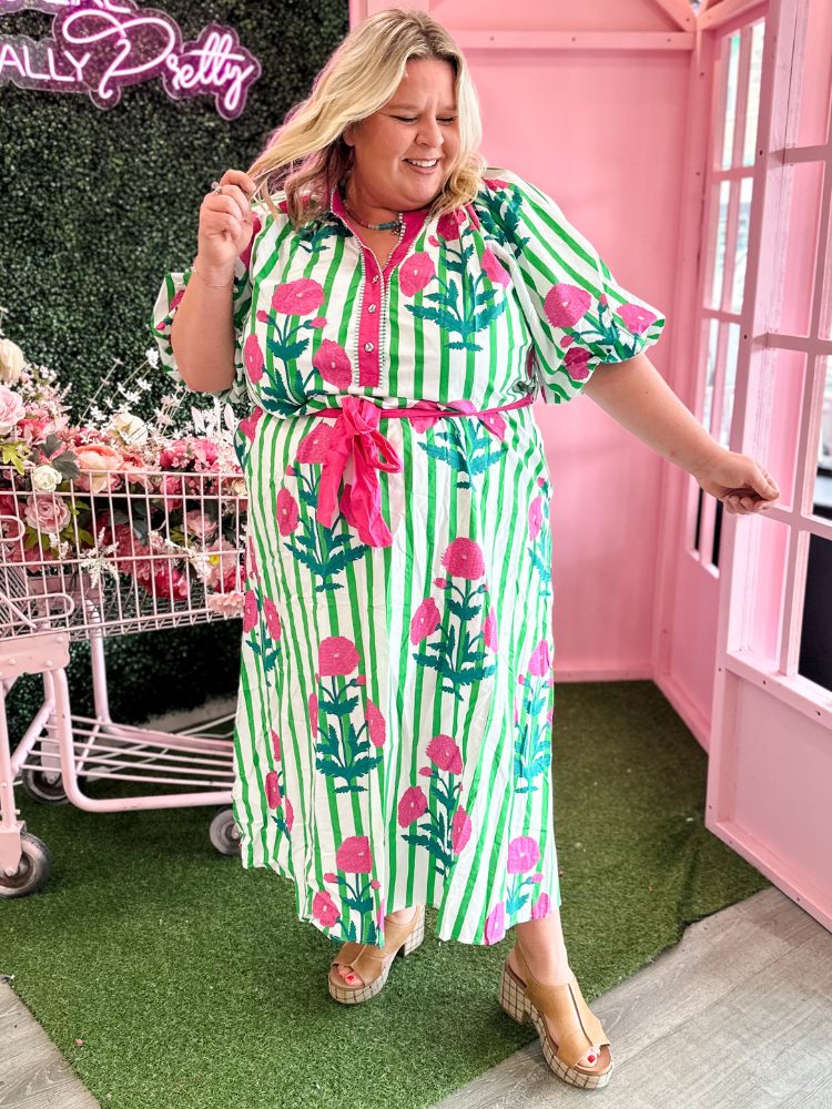 The Laurel Dress - Green Mix