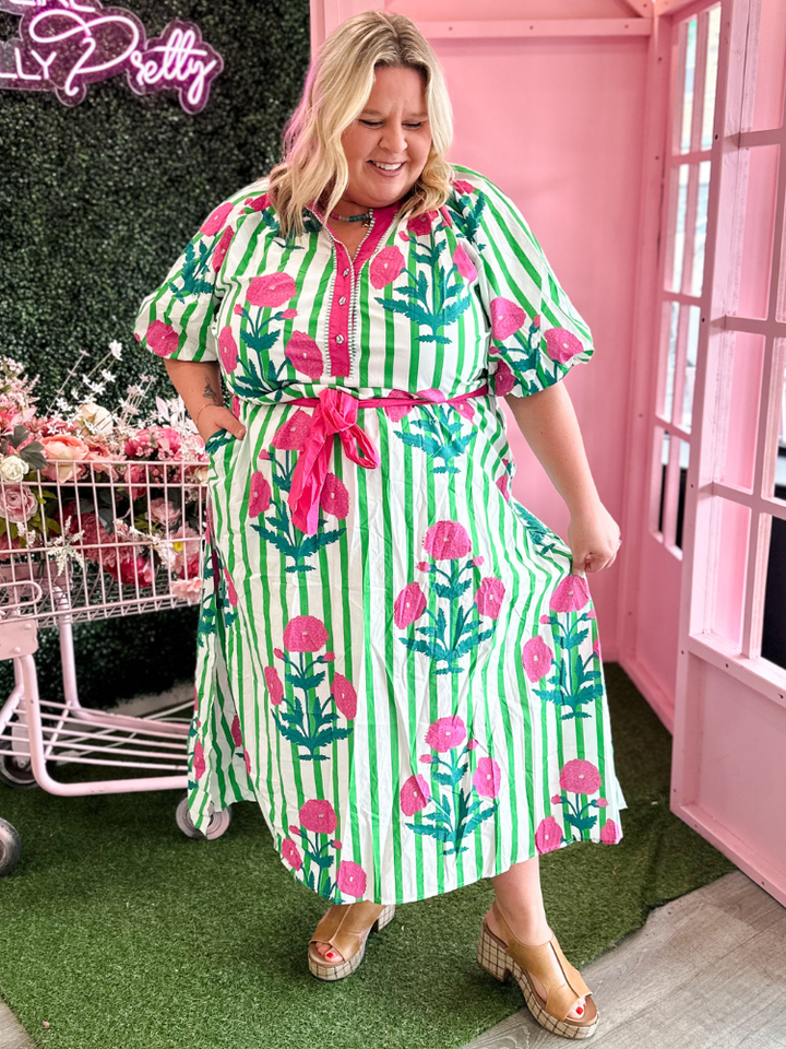 The Laurel Dress - Green Mix