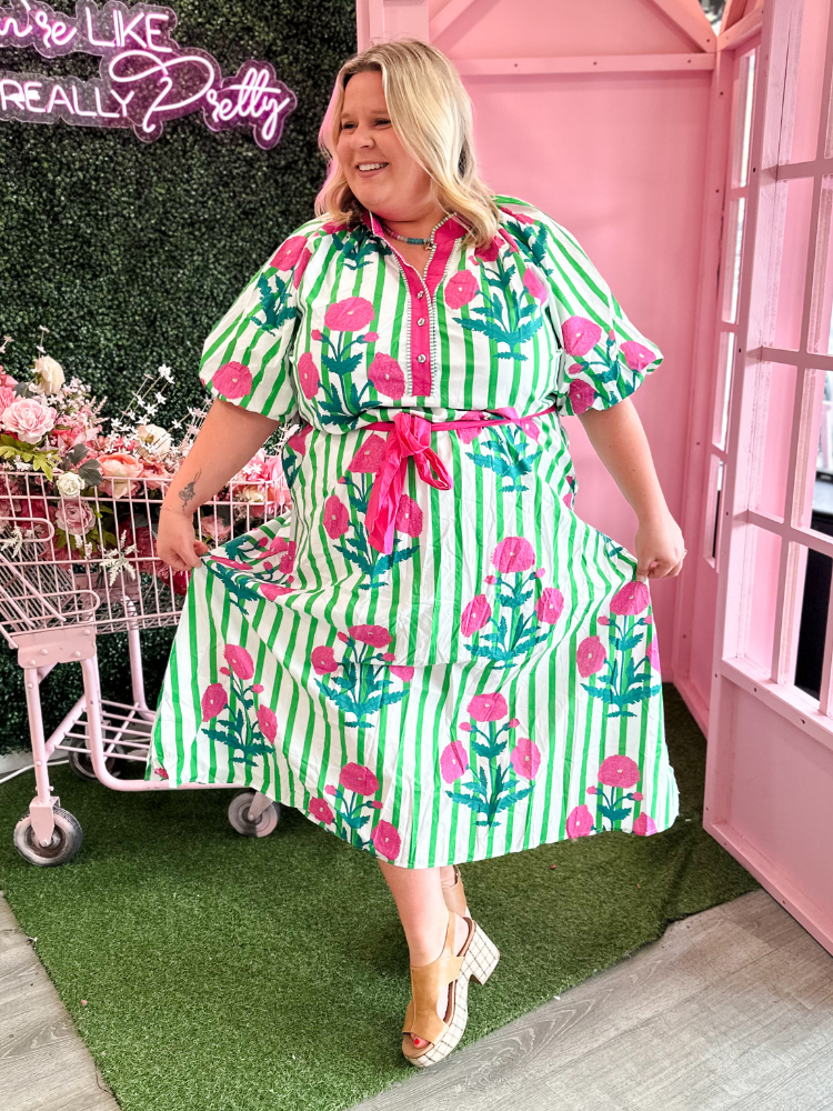 The Laurel Dress - Green Mix