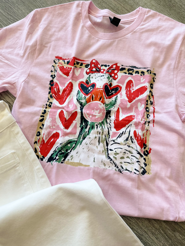 Goose Valentines Day Tee - Pink