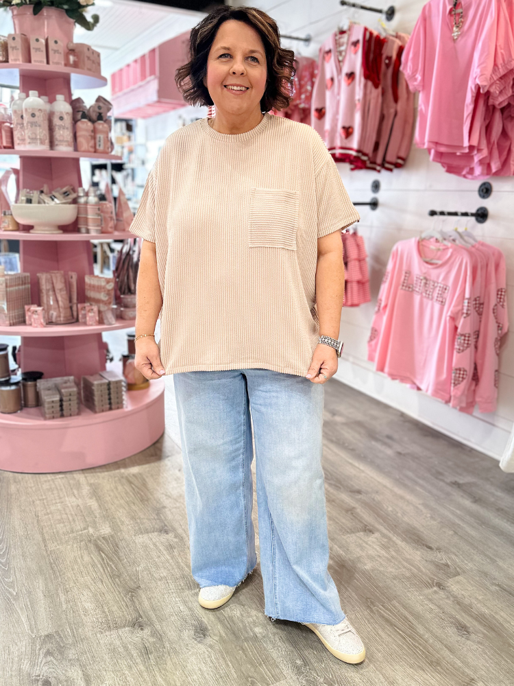 Ruby - Ribbed Top Ash Mocha