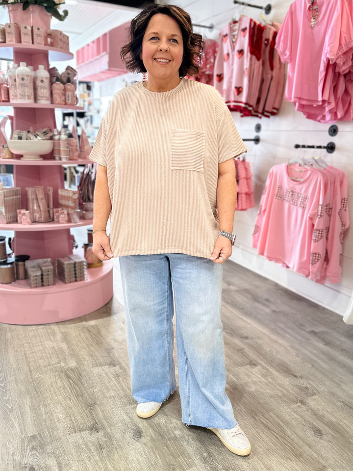 Ruby - Ribbed Top Ash Mocha