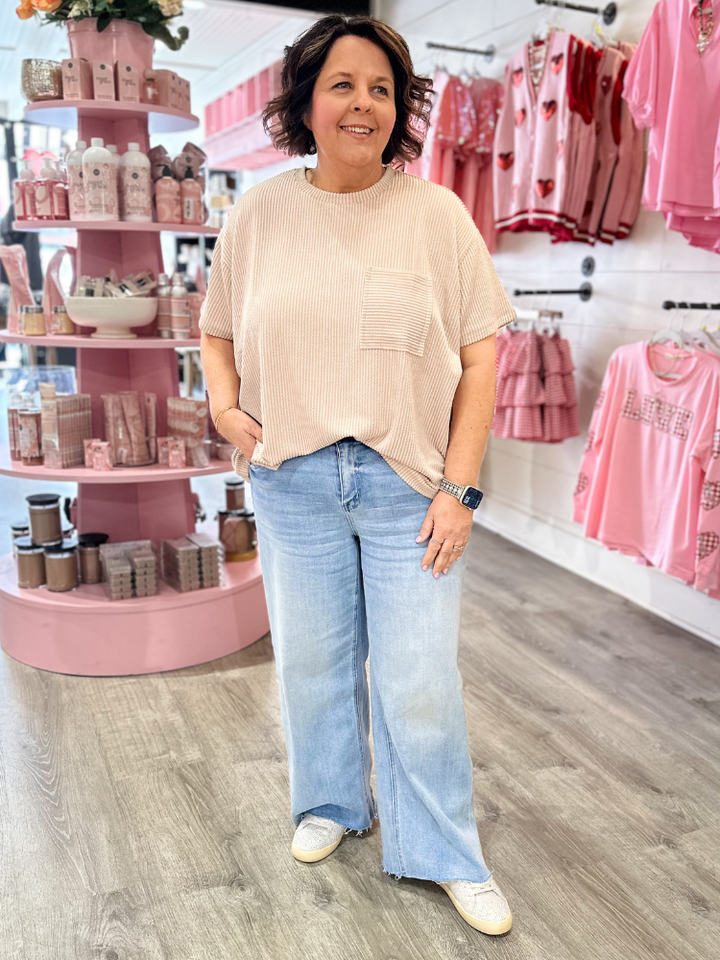 Ruby - Ribbed Top Ash Mocha