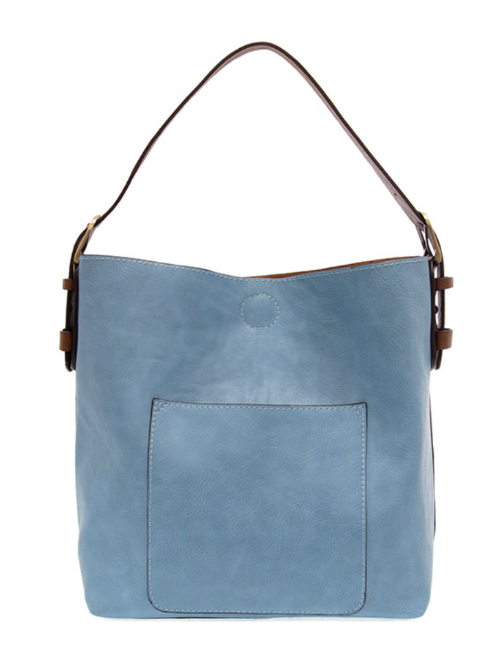 Joy Susan Classic Hobo Handbag- Tranquil Blue / Coffee