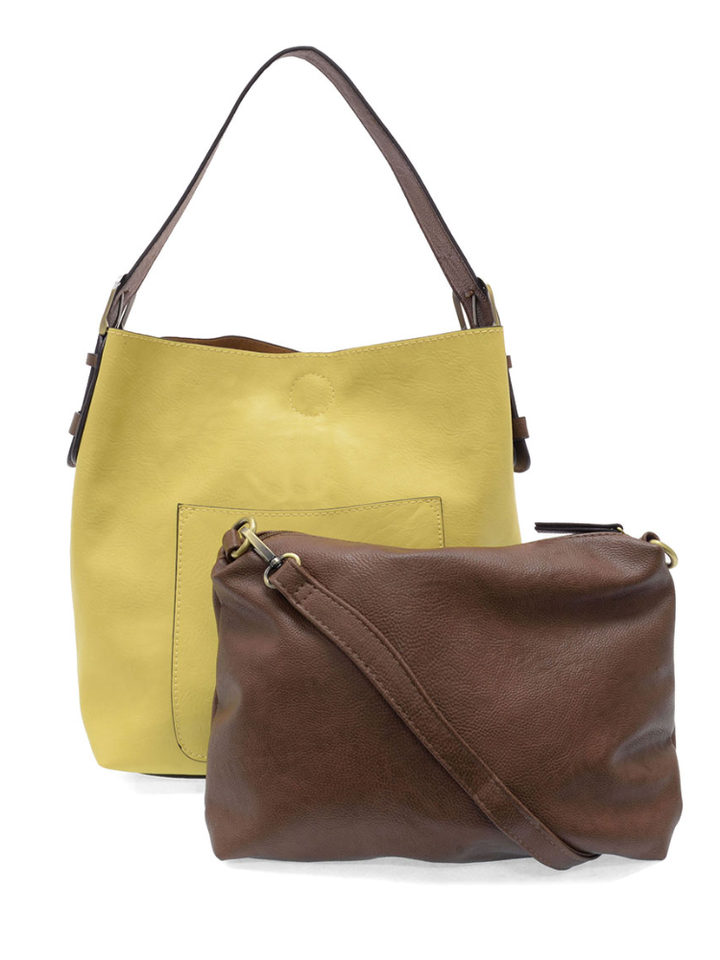 Joy Susan Classic Hobo Handbag- Limoncello / Coffee