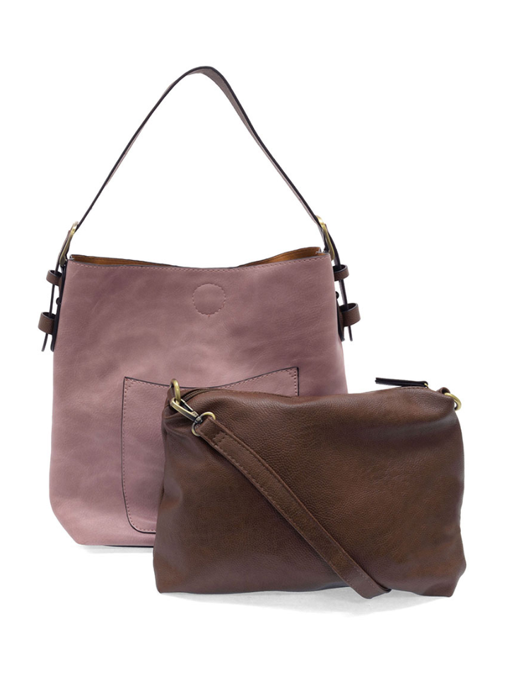 Joy Susan Classic Hobo Handbag- Soft Berry / Coffee