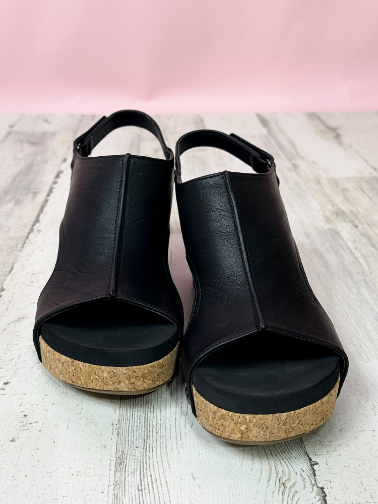 Carley Wedge - Black Smooth