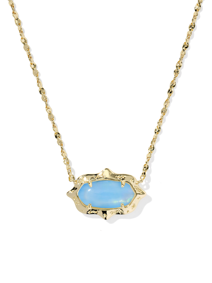 Kendra Scott Elisa Scallop Frame Necklace - Sky Blue &amp; Gold