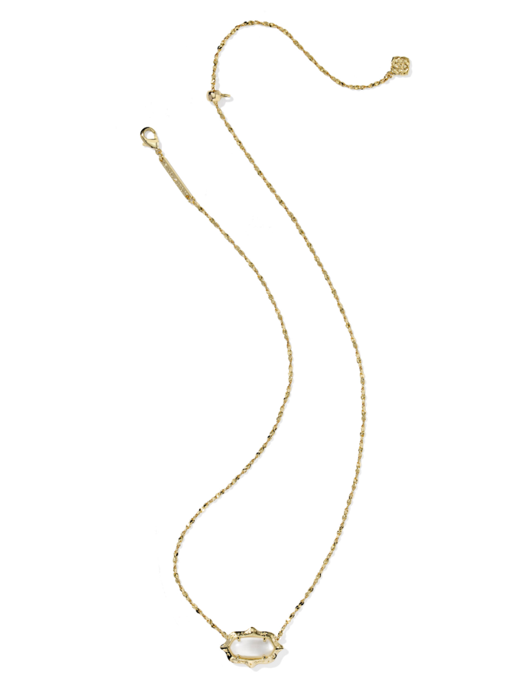 Kendra Scott Elisa Scallop Frame Necklace - Mother Of Pearl &amp; Gold