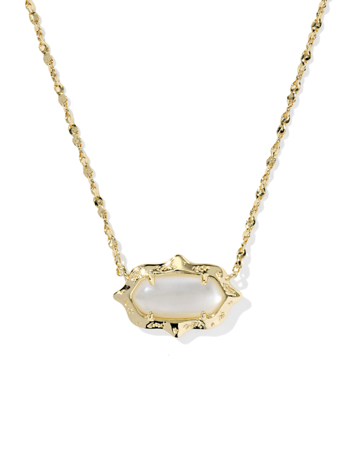 Kendra Scott Elisa Scallop Frame Necklace - Mother Of Pearl &amp; Gold