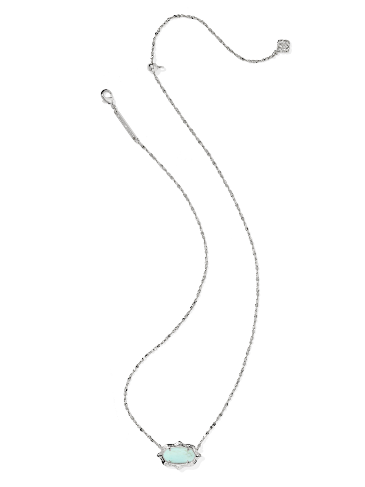 Kendra Scott Elisa Scallop Frame Necklace - Sea Green &amp; Silver