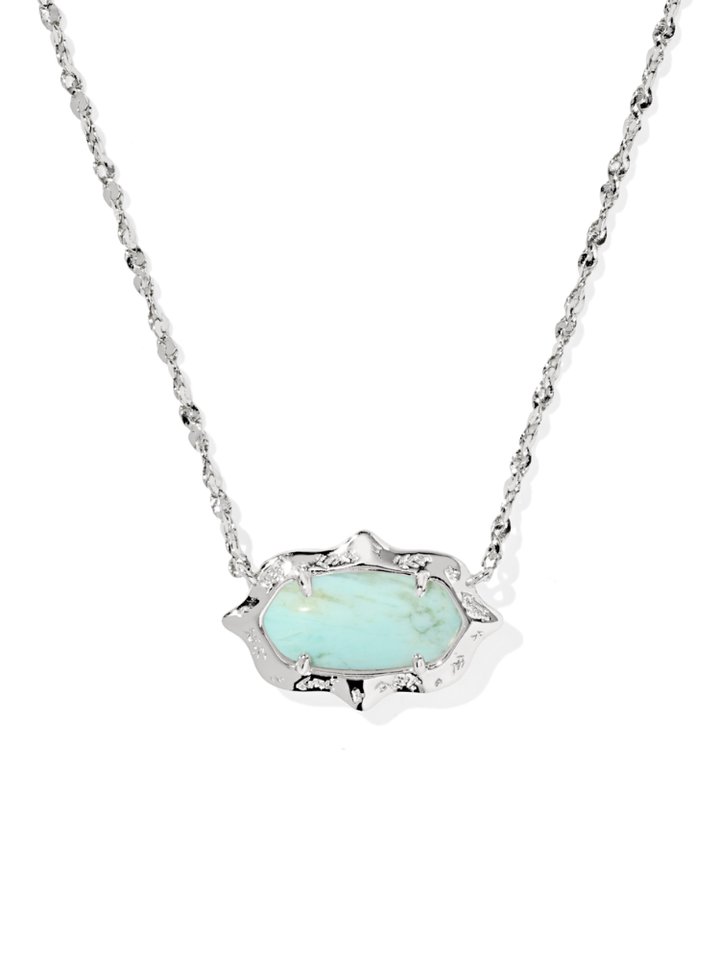 Kendra Scott Elisa Scallop Frame Necklace - Sea Green &amp; Silver