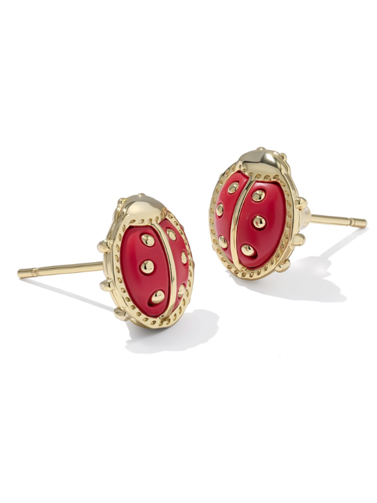 Kendra Scott Ladybug Stud - Red &amp; Gold