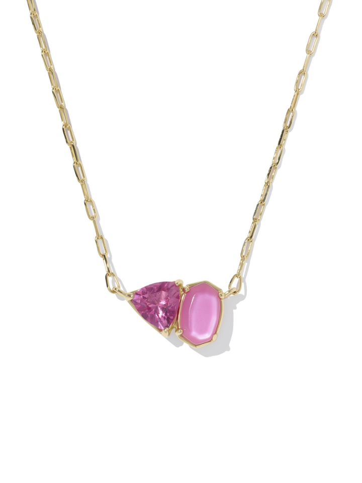 Kendra Scott Tatum Pendant Necklace - Gold &amp; Azalea Pink