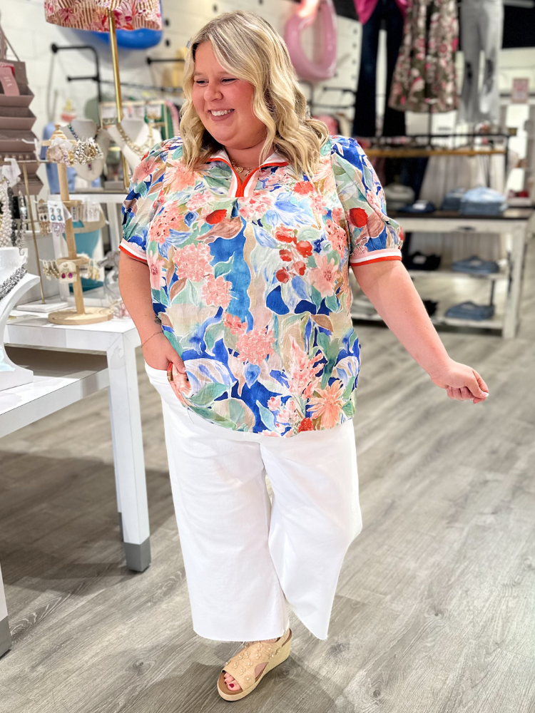 The Bree Top - Blue Mix