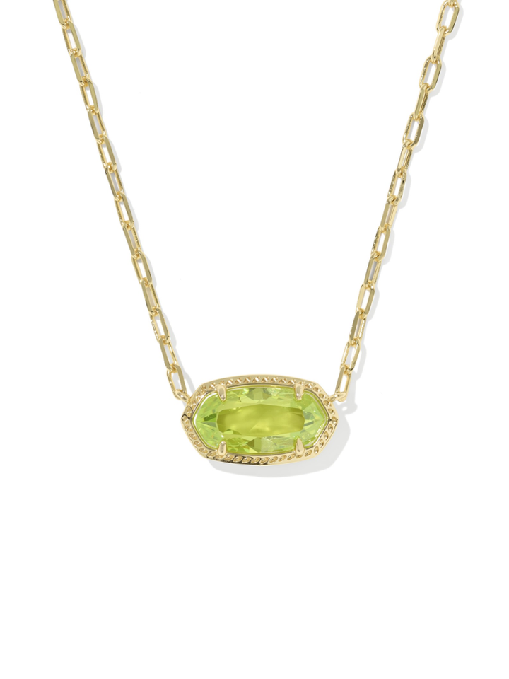 Kendra Scott Elisa Lux Pendant Necklace - Gold &amp; Light Green CZ