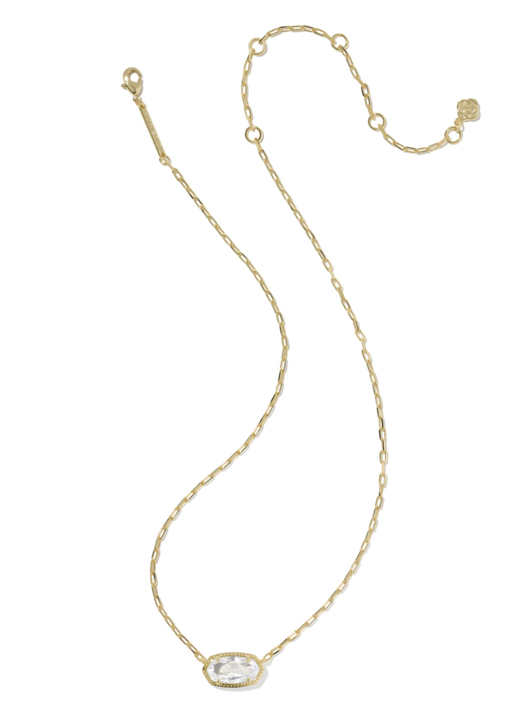 Kendra Scott Elisa Lux Pendant Necklace - Gold &amp; White CZ