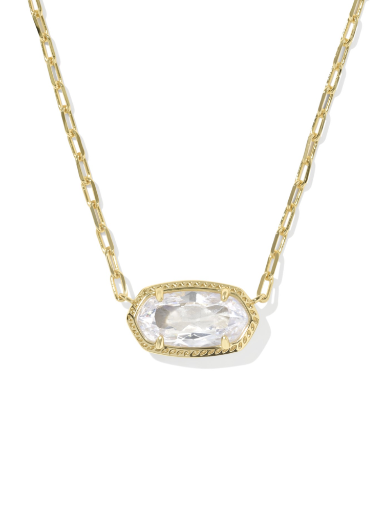 Kendra Scott Elisa Lux Pendant Necklace - Gold &amp; White CZ