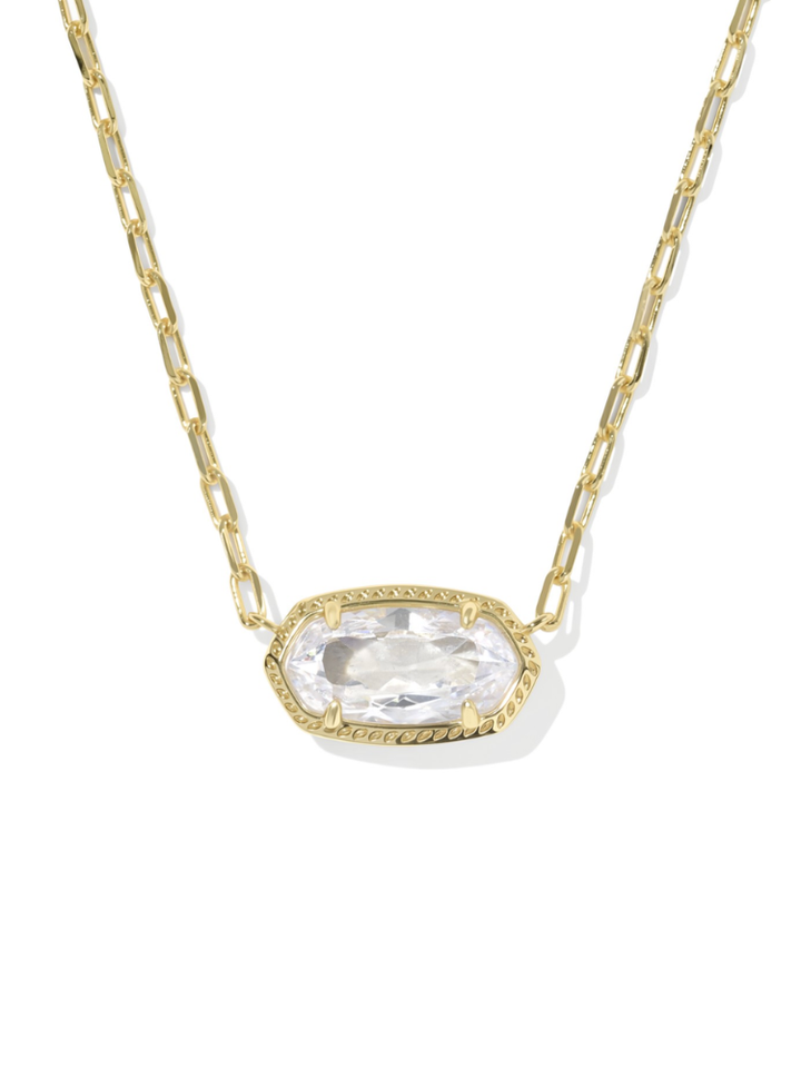 Kendra Scott Elisa Lux Pendant Necklace - Gold &amp; White CZ