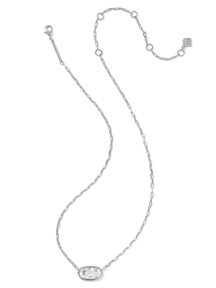 Kendra Scott Elisa Lux Pendant Necklace - Silver &amp; White CZ