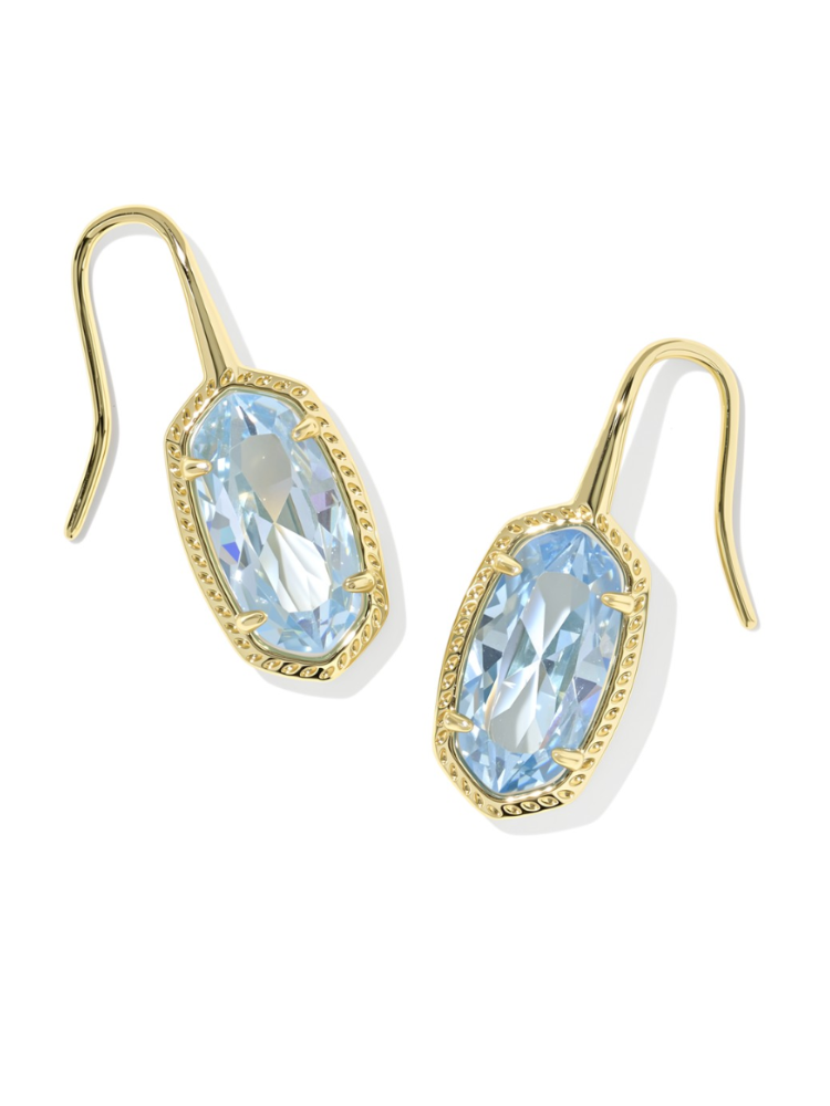 Kendra Scott Lee Luxe Drop Earring - Gold &amp; Light Blue CZ