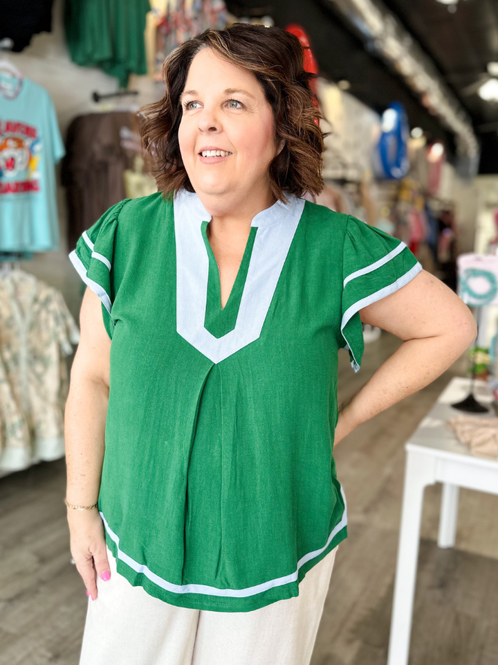 The Mandi Top - Kelly Green