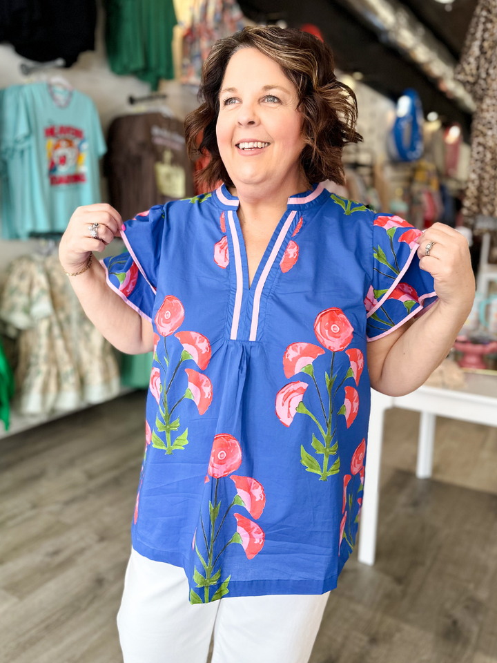 The Krissy Top -Blue