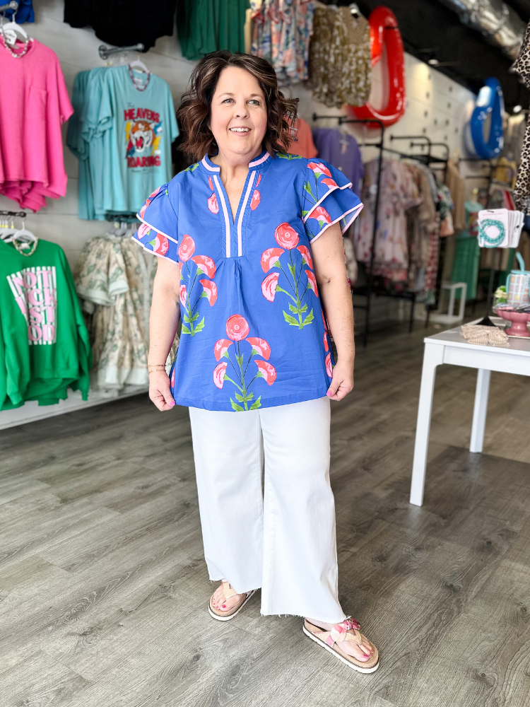 The Krissy Top -Blue