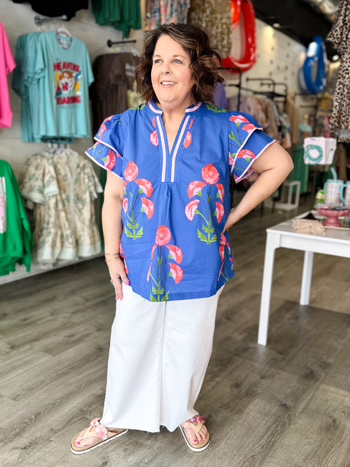 The Krissy Top -Blue