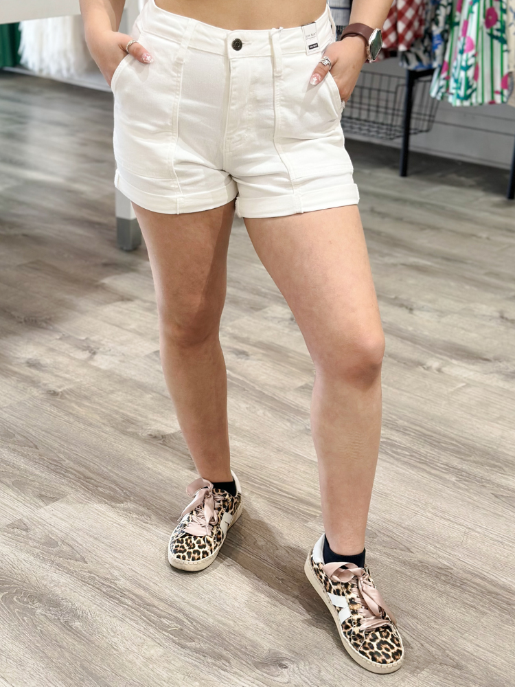 Aurora Weekender Double Cuff Short - White