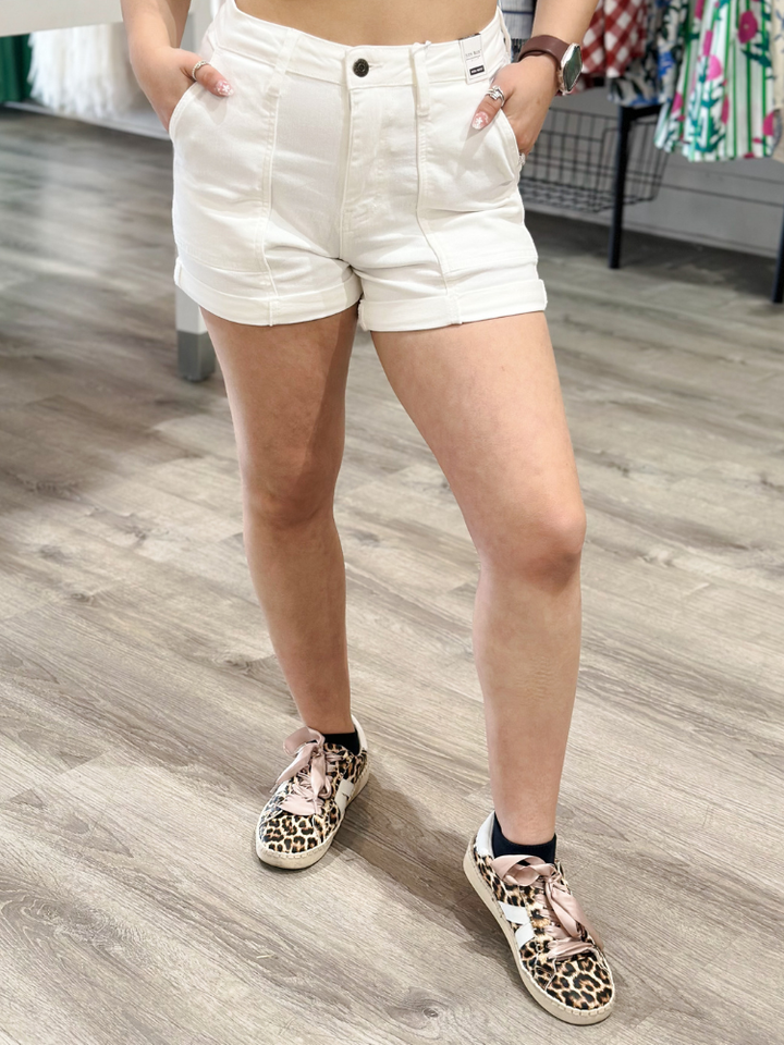 Aurora Weekender Double Cuff Short - White