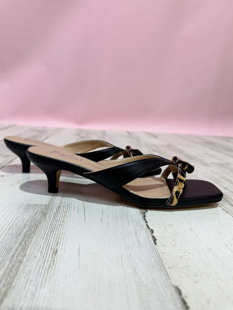 The Dainty Heel - Leopard Black Combo