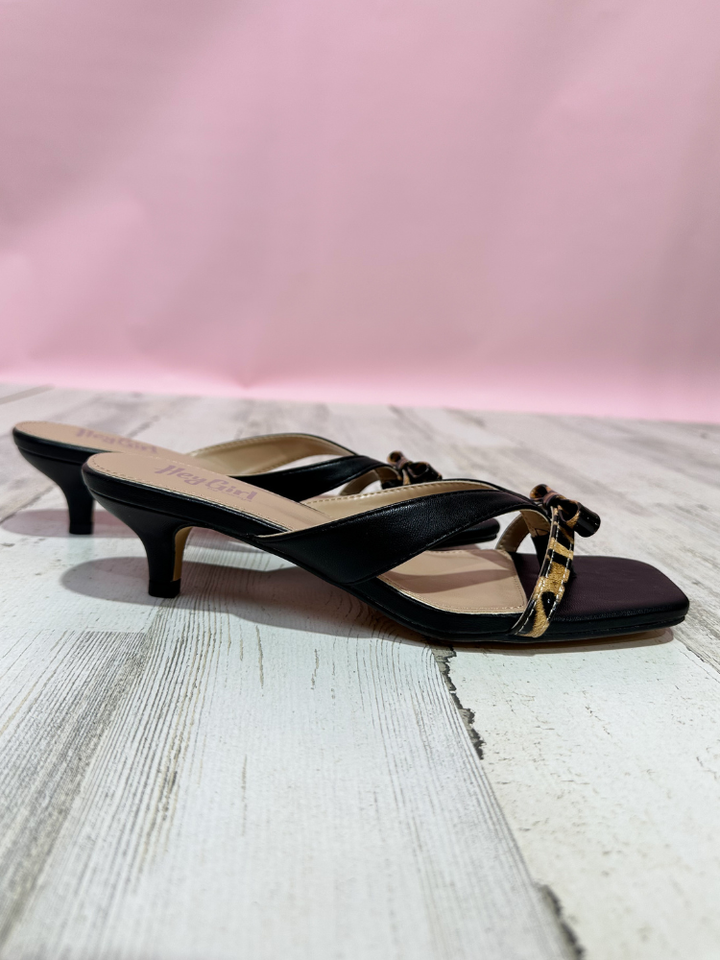 The Dainty Heel - Leopard Black Combo