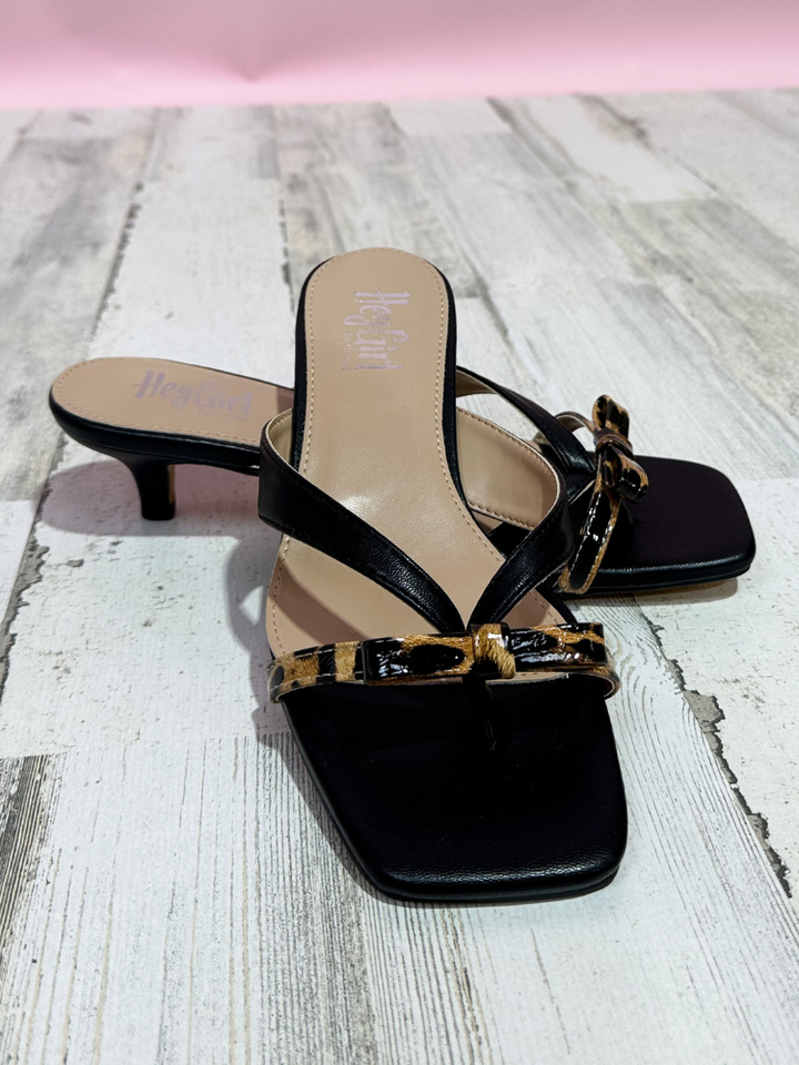 The Dainty Heel - Leopard Black Combo