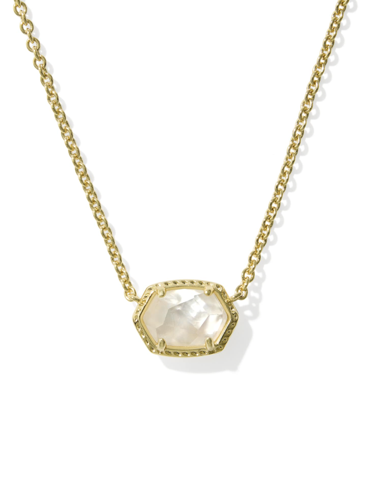 Kendra Scott Daphne Frame Pendant Necklace - Gold &amp; Ivory MOP