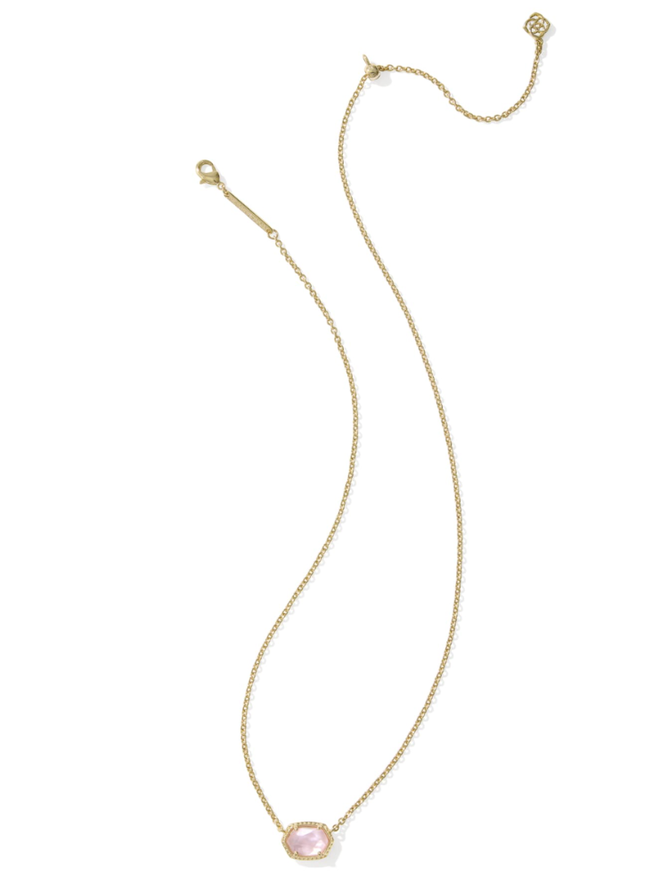 Kendra Scott Daphne Frame Pendant Necklace - Gold &amp; Light Pink MOP