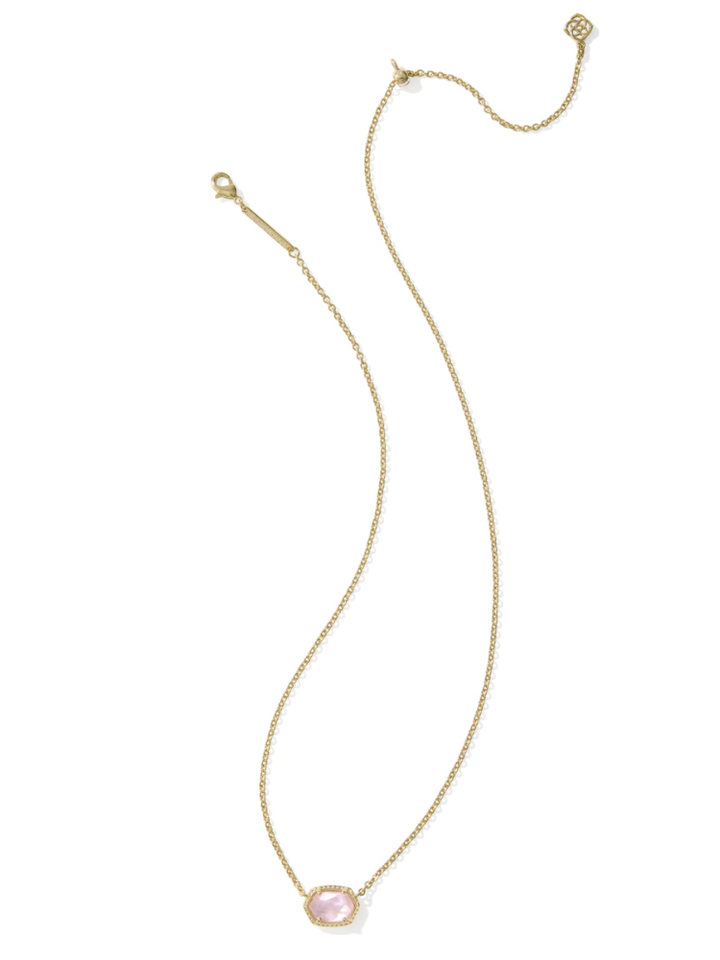 Kendra Scott Daphne Frame Pendant Necklace - Gold &amp; Light Pink MOP