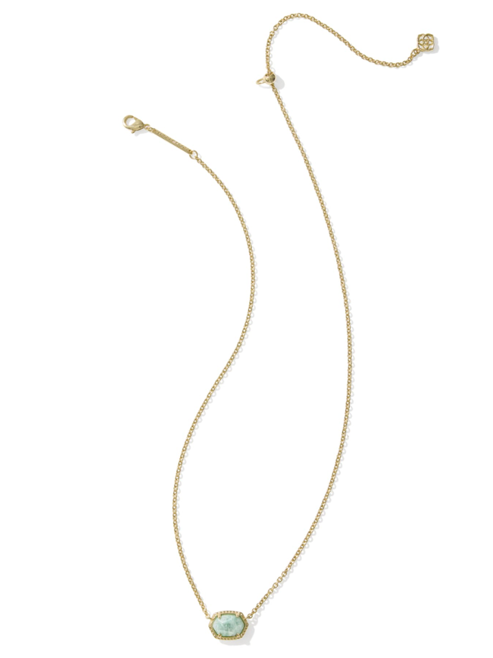 Kendra Scott Daphne Frame Pendant Necklace - Gold &amp; Teal Amazonite