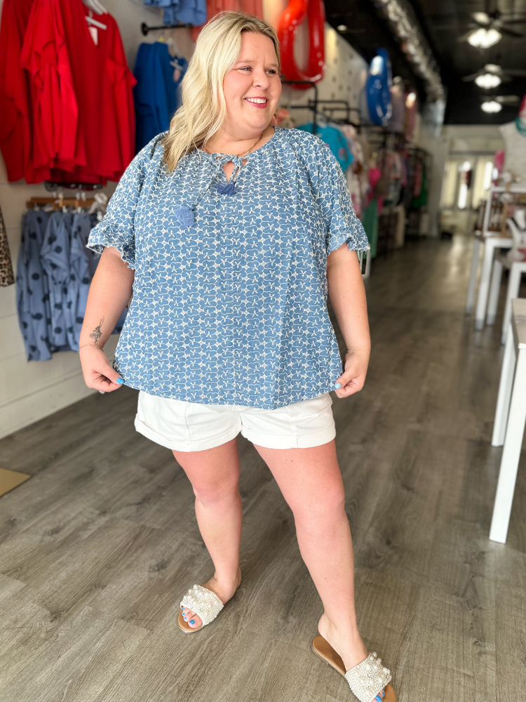 The Demi Top - Washed Denim