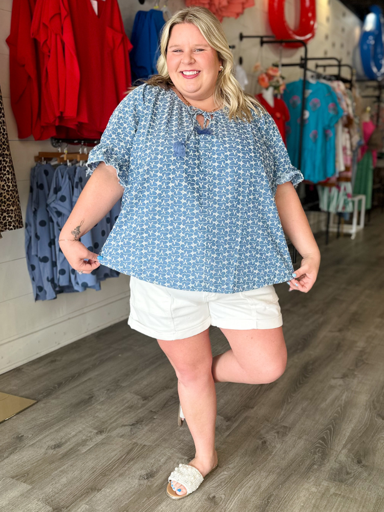 The Demi Top - Washed Denim