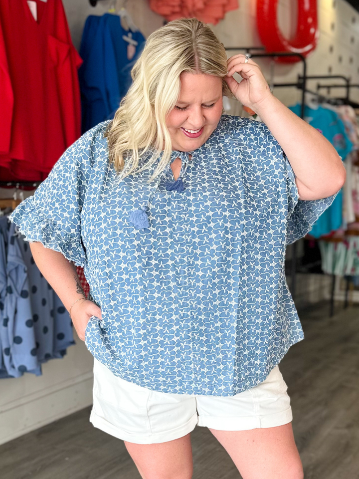 The Demi Top - Washed Denim