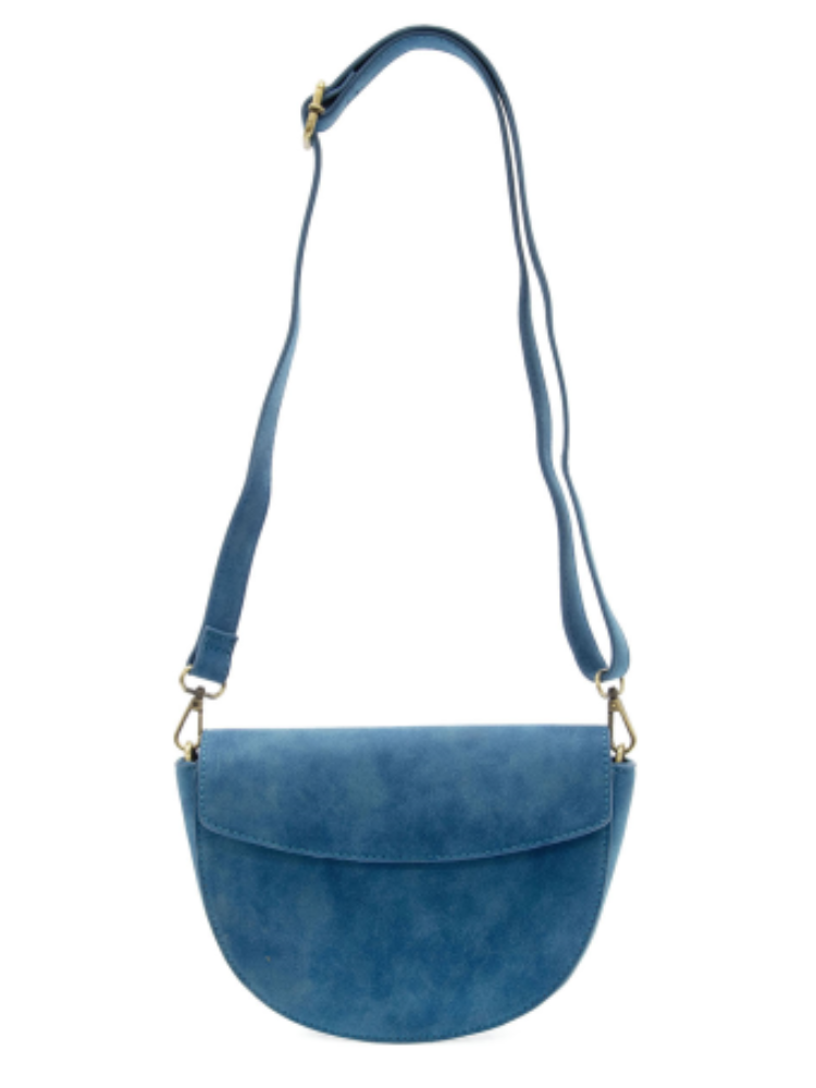 Joy Susan Luna Crescent Crossbody W/ Braided Handle - Cobalt