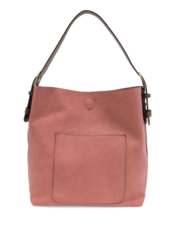Joy Susan Classic Hobo Handbag- Clay Pink &amp; Coffee